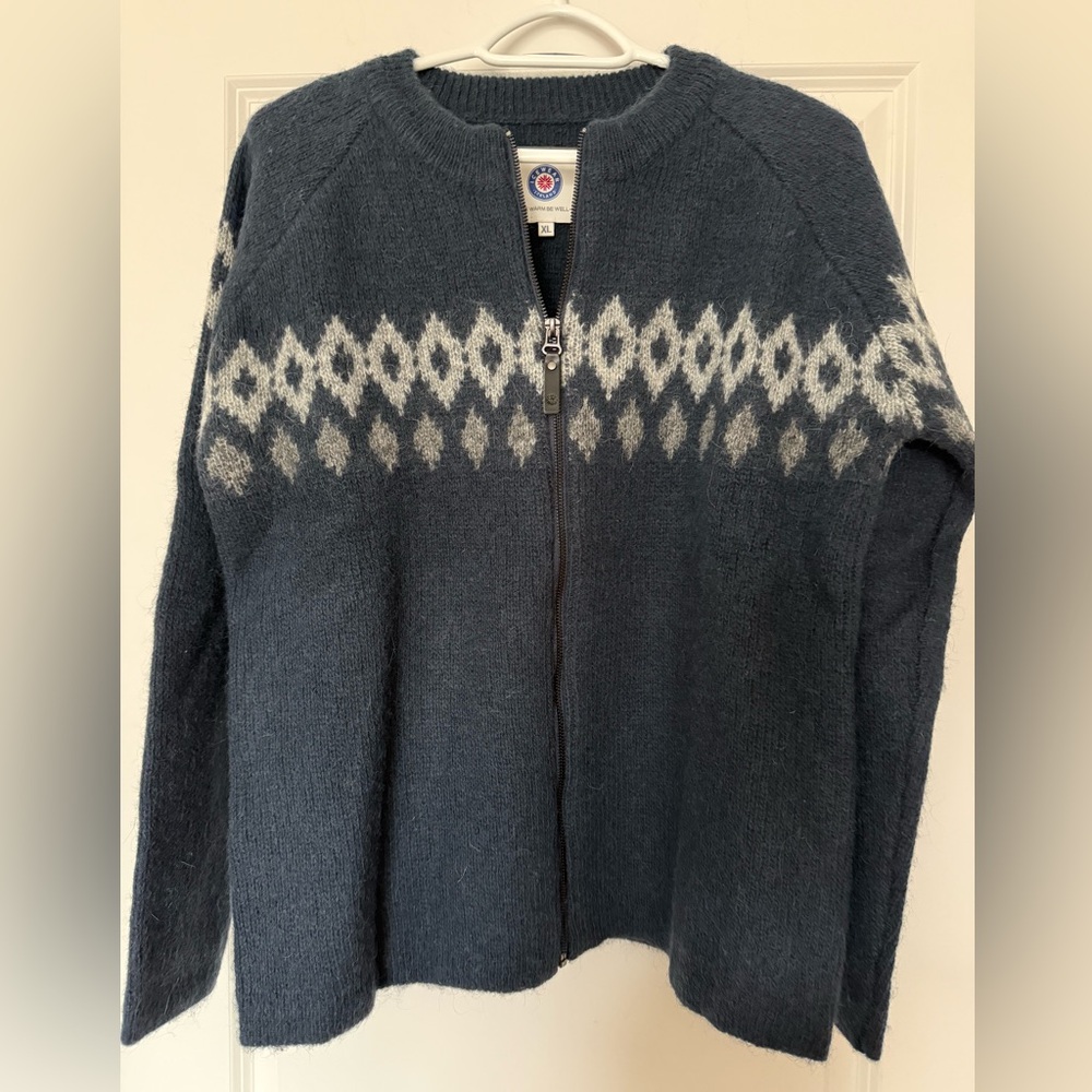 Icewear Blue ‘Hildur’ Icelandic Wool Sweater with zip.